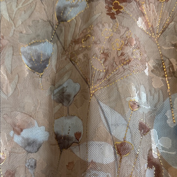 DAVI & DANI Sheer Floral Blouse - Blue and Brown - Picture 3 of 8